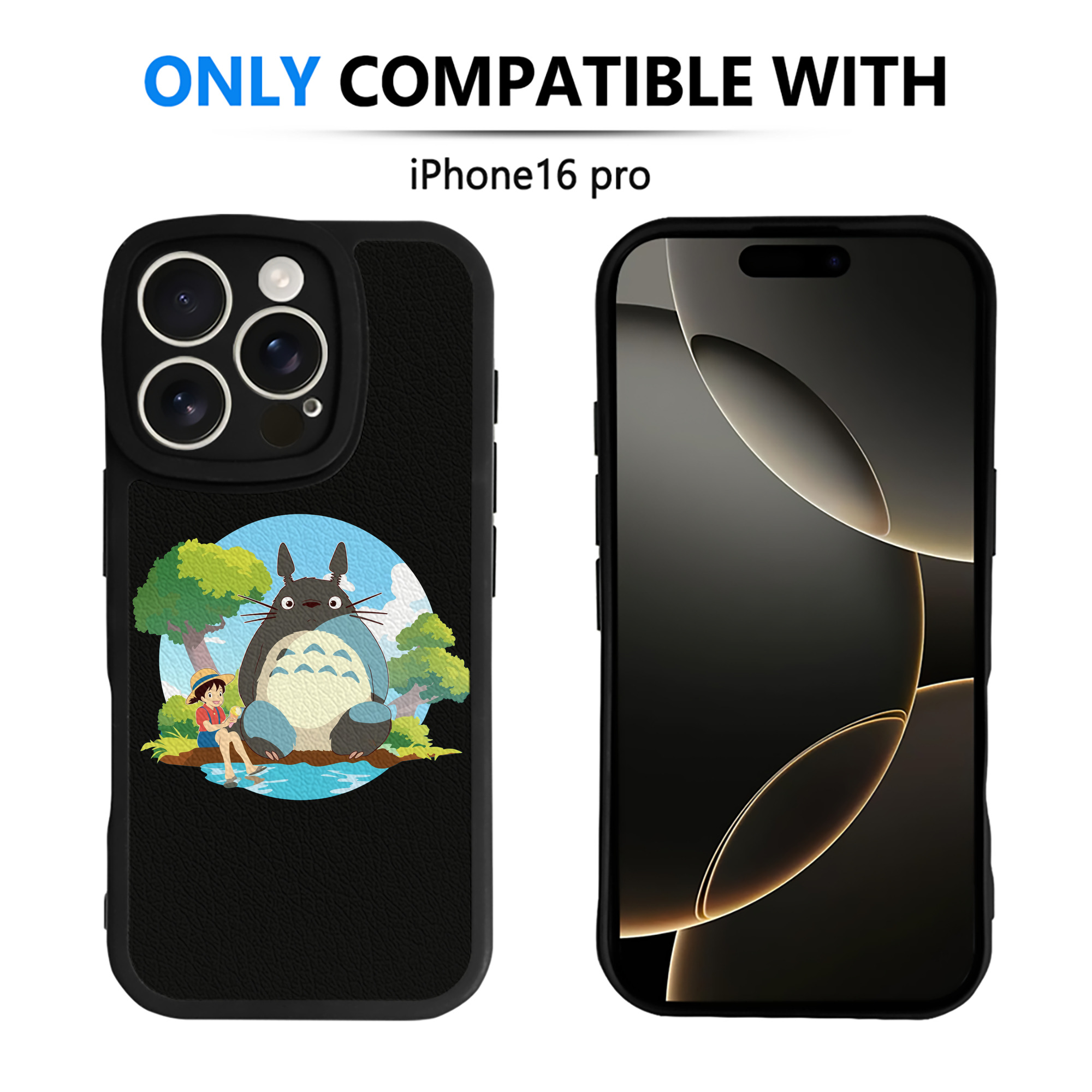 （画像用） となりのトトロ 草壁メイ 草壁サツキ My Neighbor Totoro Satsuki Kusakabe Mei Kusakabe 【iPhone 16シリーズ対応】シリコンスマホケース（レザー調） 材質：シリコン